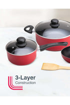 6-piece Nonstick Cookware Set- DC3740 Aluminum Body with Durable Coating, 3-Layer Construction
