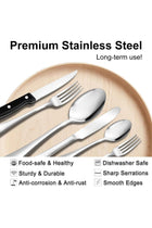 72-Pieces Silverware Set for 12, Flatware Set with Steak Knives, Stainless Steel Cutlery Set, Include Forks Spoons and Knives, Dishwasher Safe Utensil Sets for Home Restaurant