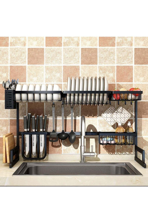 Over The Sink Dish Drying Rack Organizer Black