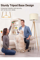 Solid Wooden Tripod Floor Lamp with Remote Control, Dimmable, 4 Color Temperatures & 1H Timer