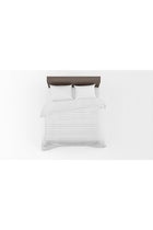 250 Thread Count Luxury Duvet Cover Set Percale with Stripes - Optical White, 240X200 cm, 2 Pillow Covers