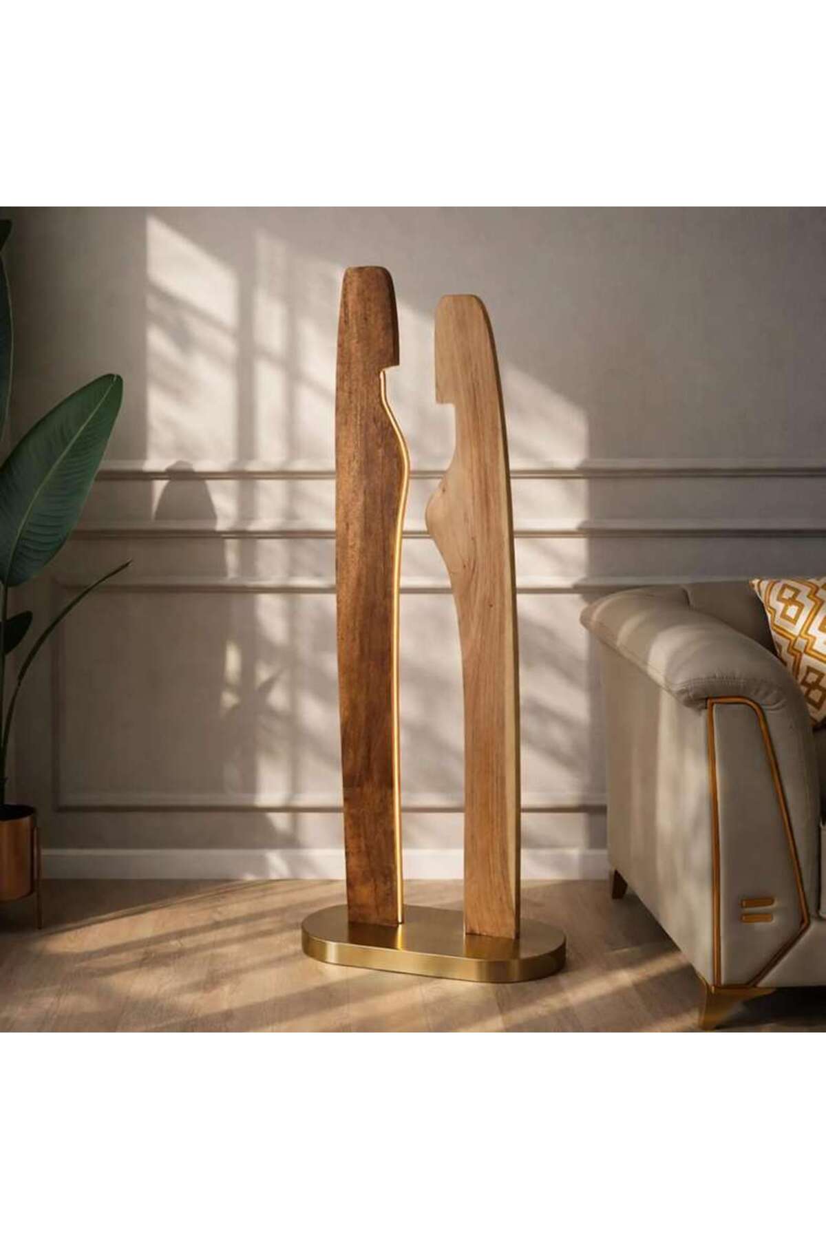 Gentry Integrated LED Wooden Floor Lamp - Natural