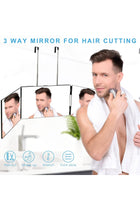 Feisate 3 Way Mirror for Self Hair Cutting, Barber Mirror, Black, No LED | Barber Mirror Self Cut to See Back of Head, Height Adjustable