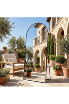 VooBang 180 x 75 cm Arched Full Length Mirror, Arch Floor Mirror Full Length with Stand, Full Body Standing Mirror for Living Room, Bedroom, Hanging or Leaning Against The Wall, Black