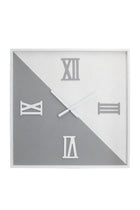 New In Wood Square Grey Wall Clock 60x60x4.5Cm