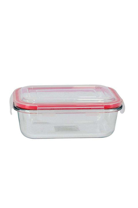 Rectangular Glass Air Tight Container Red/Clear