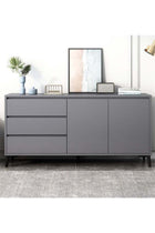 Storage Cabinet, Free Standing TV Cabinet with Drawer, Home Sideboard Cabinet, Entryway Console Cabinet Accent Table for Bedroom Hallway Dining Room, 140*40*75cm (DSG044, Grey)