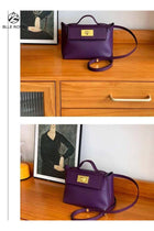 Bags for Ladies Luxury Women Handbag Crossbody Shoulder Bag Elegant Top Handle Mini Tote with Lock Closure Premium Purple Bag for Work Travel Daily Use