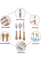 Children Cutlery for Lunch Box - 3-Piece Stainless Steel Kids Cutlery Set with Case for School Includes Children Fork, Knife and Spoon - Metal Tableware Utensils for Boys and Girls