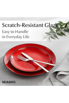 – 6 x Plate/Dinner Plate Set Stoneware Ceramic Tableware Set - Le Papillon Collection (Red, 26 cm)