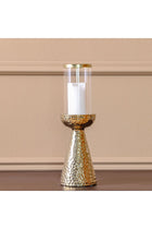New In Conicle Ceramic Gold Candle Holder 10.5X10.5X29 10.5X10.5X33.5