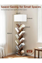 9-Tier Wooden Bookshelf with Built-in Lighting, Remote Control & Timer, Dimmable Tall Floor Book Shelf