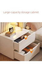 Simple Bedside Table, Modern Side Table Nightstand with 2 Drawers ,Bedside Cabinet Mini Locker Storage Stand Cabinet Rack with Drawer and Open Storage Shelf, for Bedroom Living Room Sofa(40×4