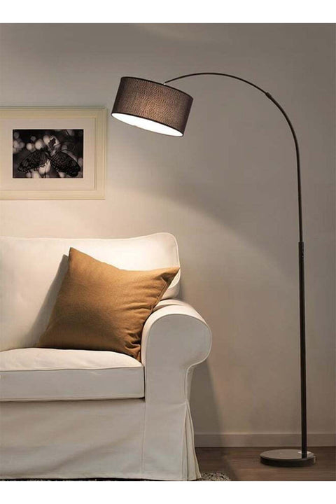 Nordic Simple LED Floor Lamp Modern Eye-protecting Vertical Standing Lamp For Bedroom Living Room Study Office Fabric Lampshade Floor Lighting With 12W Tricolor LED Bulb