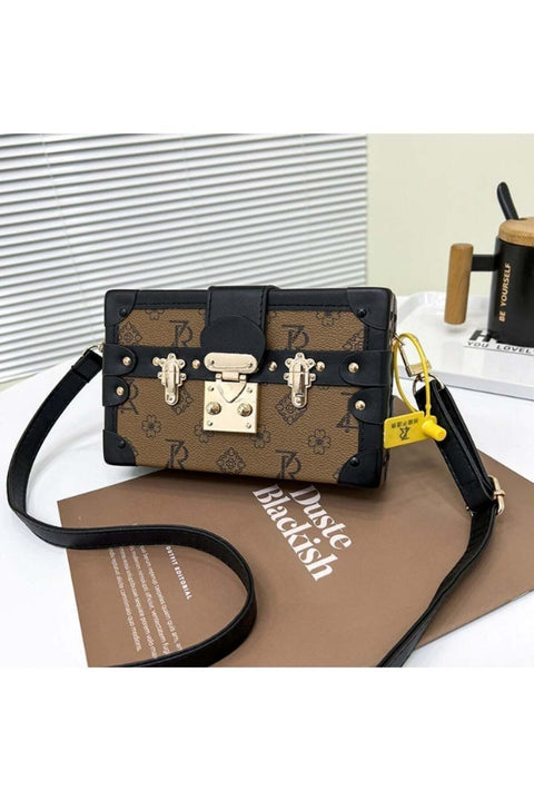 Kiffiyeh Women Crossbody Bag in PU Material, Foreign Trade Women's Bag,New Style Shoulder Bag, Box Bag, European and American Fashion Vintage Small Box.