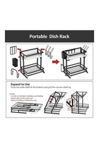 2-Tier Foldable Dish Drying Rack Black 14X 10 X 15inch