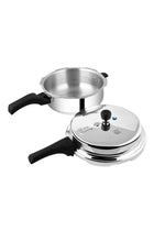 Aluminimum Premium Quality Deluxe Senior Non-Stick Pressure Cooker With Outer Lid Silver Silver 6Liters