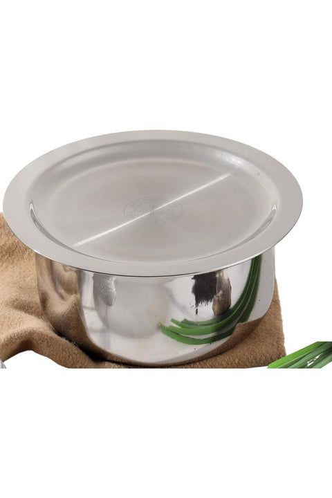 Platinum Triply Stainless Steel Tope with Lid - 1 Litre, 14 cm | Boiling Tope for Kitchen | Multipurpose Steel | Induction & Gas Base