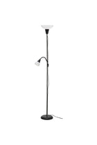 Floor Uplighter & Reading Lamp Combo, Black / White