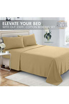 3-Piece Double Bed Sheet Set – 100% Cotton Sateen Stripe Patterned – Bronze