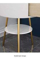 Multifunction Scandinavian Style Floor Lamp Coffee Table Smart Light Bedside Table with 2 Shelves
