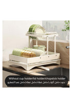 2 Tier Foldable Dish Rack, Double Storage Large Capacity, Kitchen Cutlery Drainer Rack with Water Conduit(White)