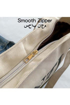 Women's Large Capacity Shopping Bag, Ladies Zipper Closure Handbag Tote Bag, Daily Commuting Canvas Shoulder Bag