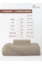 Pure Combed Cotton Queen Fitted Sheet 160x200 cm Simply Taupe, 400 Thread Count, Sateen Weave