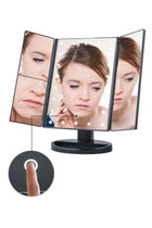 LED Touch Screen Vanity Makeup Mirror Black 30x20centimeter