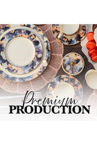 B&S Porcelain Round Dinnerware Set | 97PCS Ceramic Tableware with Floral Design (Emaan)