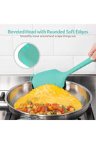 Silicone Kitchen Cooking Utensil - 315℃ Heat Resistant BPA Free Seamless Solid & Slotted Turner and Spoon, Soup Ladle for Non-Stick Pan/Wok Cookware (Set of 5, Aqua Sky)