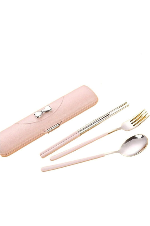 Travel Silverware Set with Case, Portable Lunch Utensils Set for Work, Reusable Travel Cutlery Set