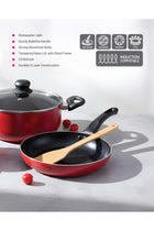 6-piece Nonstick Cookware Set- DC3740 Aluminum Body with Durable Coating, 3-Layer Construction