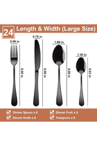 24PCS Stainless Steel Silverware Set, (Service for 6) Mirror Polished Flatware Set Cutlery Tableware Set Stainless Steel Eating Utensils Silverware Eating Utensils Tableware Set for Home Kitchen
