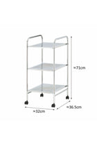 Zenments 3 Tiers Metal Shelf Trolley, Steel Utility Cart Serving Cart Rolling Trolley Storage Cart with Wheels and Handles, Storage Organizer for Home Kitchen Hotels Hospitals - ZEN-263
