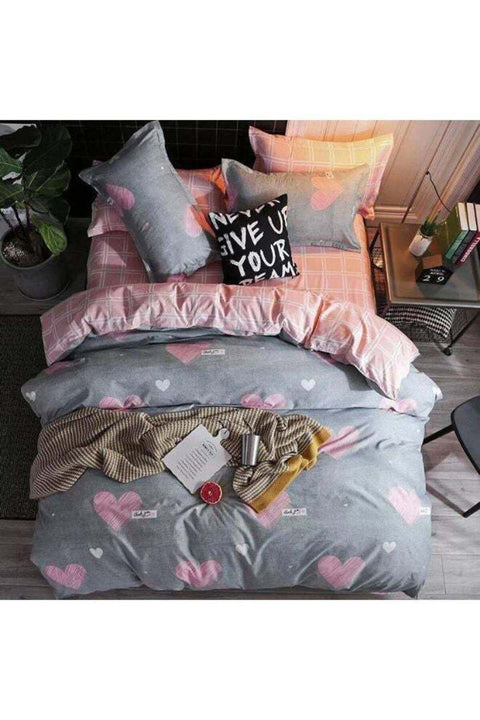 6 Piece New Style Queen Size Bedsheet and Pillow Case Set Includes 1xFitted Bedsheet 160*200+30cm 1xDuvet Cover 180*230cm 4xPillow Cases Microfiber Multicolor