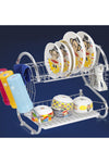 Capacity Stainless Steel 2-layer Dish Drainer Drying Rack Kitchen Storage