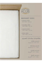 Twin Fitted Sheet - 100% Cotton 600Tc 1INCH Stripe Sateen Weave with elasticized deep pocket Cotton White