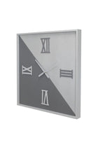 New In Wood Square Grey Wall Clock 60x60x4.5Cm