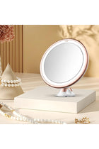 8" Magnifying Mirror with Lights - 10x Magnification Makeup Mirror with Suction Cups – Bathroom Shower Mirror – Easy Install – 360 Degree Swivel Joint (Gold)