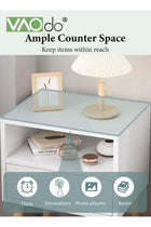 Nightstand with Drawer and Open Shelf, Modern Bedside Table with Solid Wood Legs, Nordic End Table, Minimalist Side Table, Easy to Assembly for Bedroom Living Room Small Space