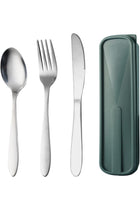 3 Piece Cutlery Set, Portable Travel Utensils Set with Case, Stainless Steel Tableware Set