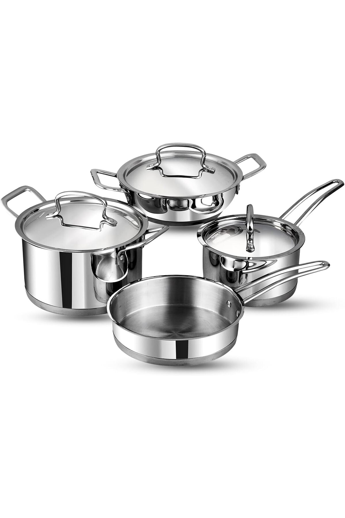 Classic Deluxe Stainless Steel Cookware Combo Set (4 Pieces)