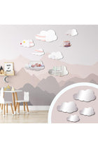3D Moon Cloud Mirror Wall Decor – Acrylic Mirror Wall Stickers with Stars, Clouds & Moon for Baby, Kids, Nursery, Living Room, Bedroom Wall Decor – Self-Adhesive Decorative Wall Decals
