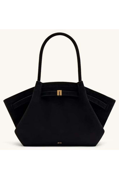 PEI Hana Medium Faux Suede Tote Black