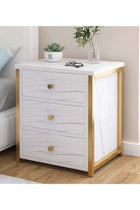 -Long Nightstand, Bedside Table, 43*35*50cm Dresser for Bedroom, Bed Side Table with Drawers, Modern End Table Bedside Furniture, Closet Organizer, Night Stand Bedside Table for Living Room, O