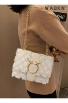 Women's New Fashionable Shoulder Bag, Ladiesversatile Chain Bag, Lamb Plush Crossbody Bag Side Bag Sling Bag, Textured Hardware Commuting Carrying Bag Handbag Tote Bag