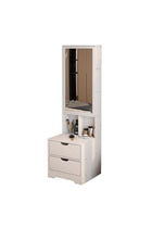 Multifunctional Dressing Table Vanity Table With Mirror and Storage Cabinet，Standing Nightstand Mirror Cabinet with 2 Drawers & 4 Shelves，Full-length Makeup Mirror Floor-standing Mirror Cabin