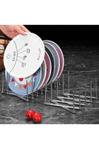 Stainless Steel Dish Display Bracket Dish Plate Drying Rack Steamer Rack Retractable Dish Drying Rack, Multi-Functional Plates Cup Bowl Pot Pan Lid Storage Holder Organizer for Kitchen Counter