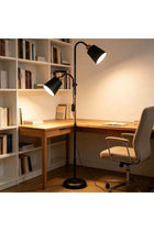 Nordic Minimalist LED Floor Lamp, Modern Dual-Head Standing Lamp for Living Room Bedroom Study, Multi-Function Decorative Tall Lamp